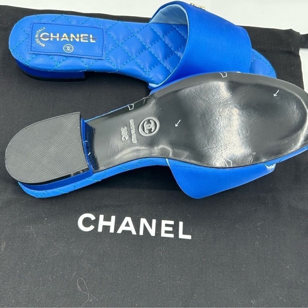 Women’s Chanel CC satin sandal size 36 made in Italy - Picture 6 of 11